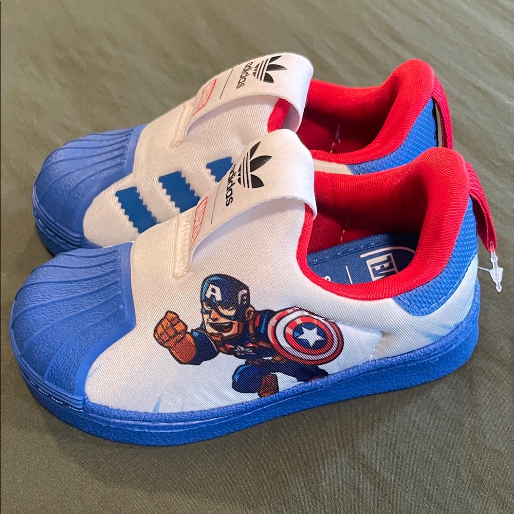 Adidas Kids Captain America Blue and Red Sneakers